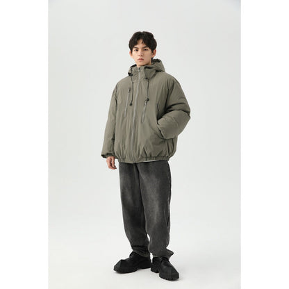Unisex Coat Outdoor Hooded Padded Cotton Coat