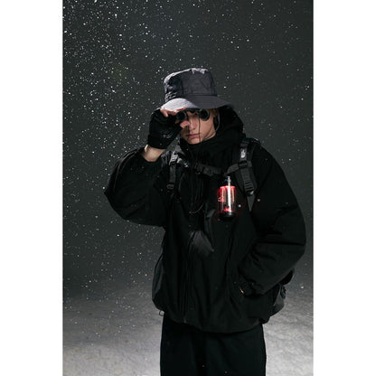 Unisex Coat Loose Winter Shell Jacket Hooded