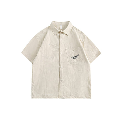 Unisex Shirt Loose Solid Color Simple Shirt