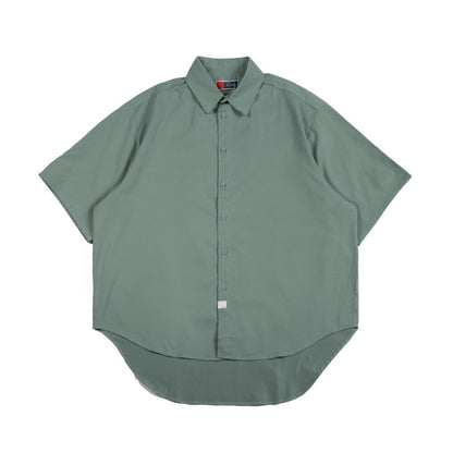 Unisex Shirt Retro Solid Color Casual Loose