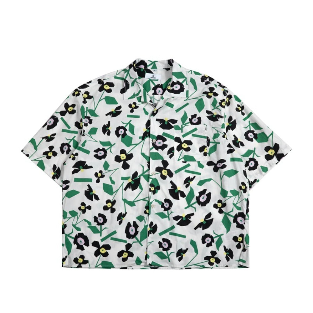 Unisex Shirt Vintage Floral Hawaiian Style Summer