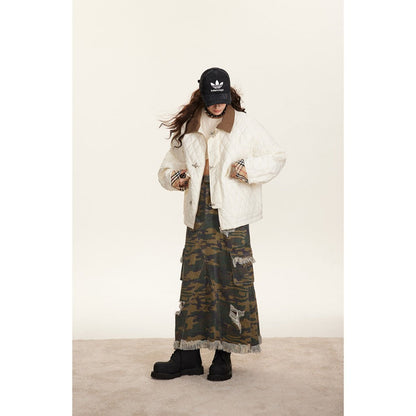 Unisex Coat Diamond Lattice Coat