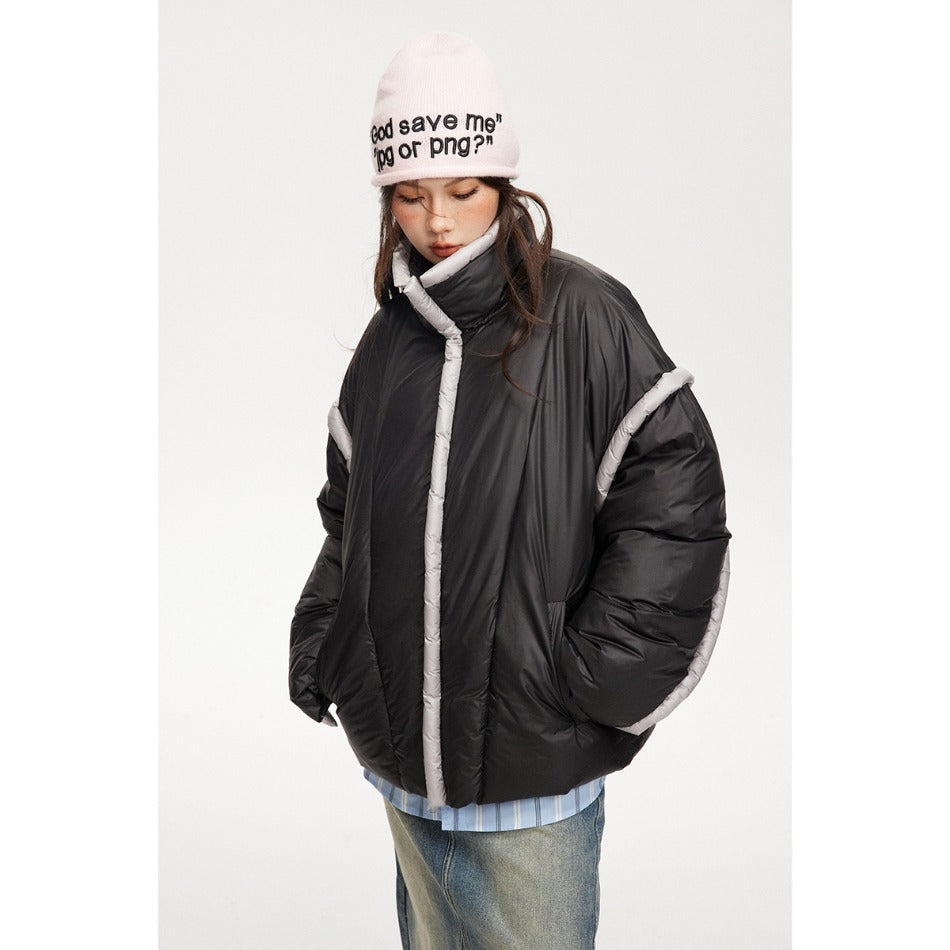 Unisex Coat University Style Stand Collar Winter Cotton Dress