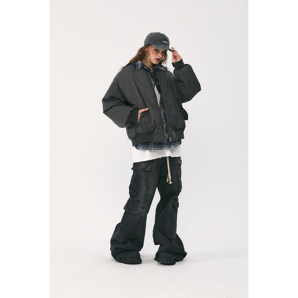 Unisex Coat Winter Cotton-Padded Coat Couple Fake Two Pieces