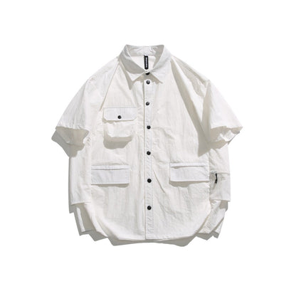 Unisex Shirt Multi-Pocket Loose