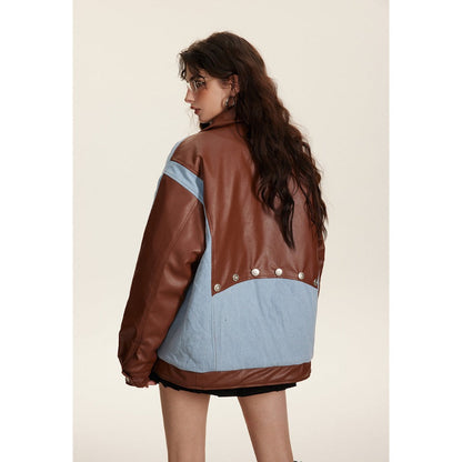 Unisex Coat S PU Leather Jacket Windproof Winter