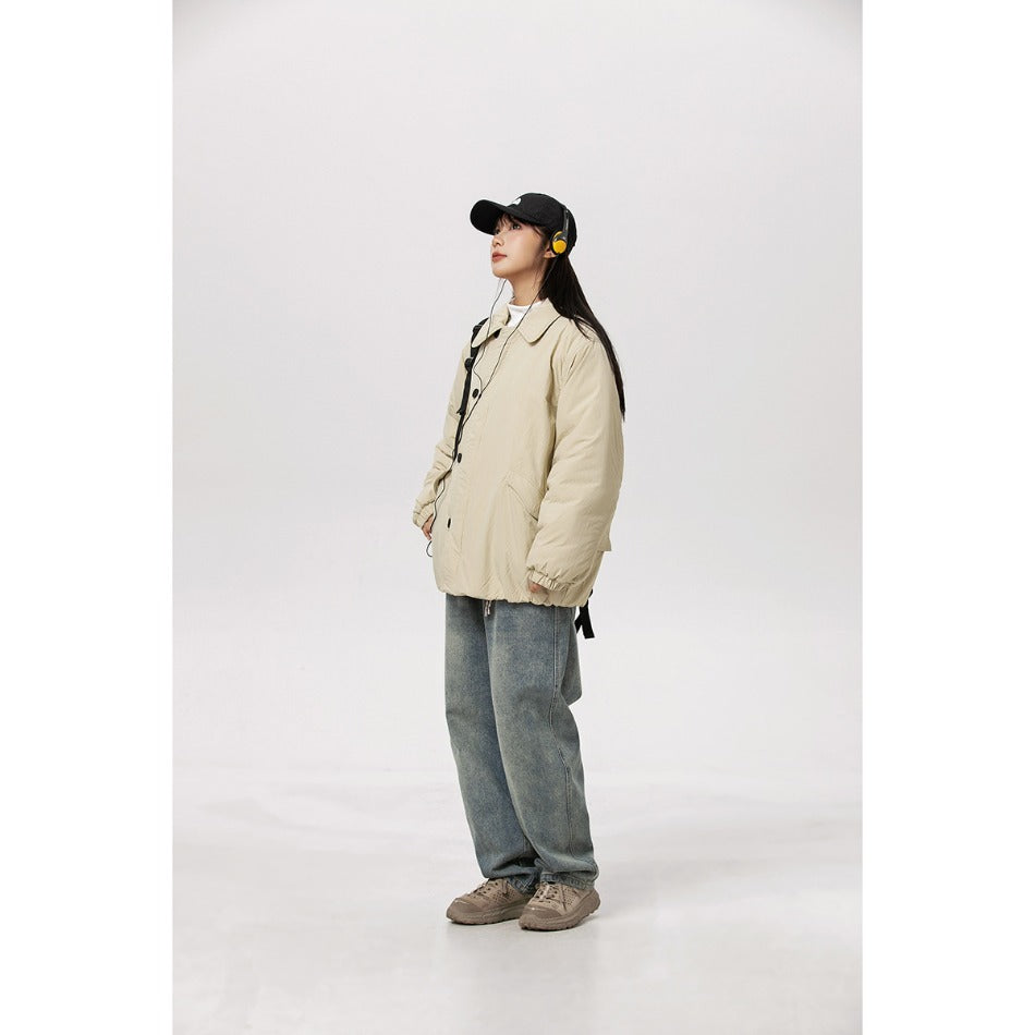 Unisex Coat Vintage Winter Loose Lapels Cotton Coat