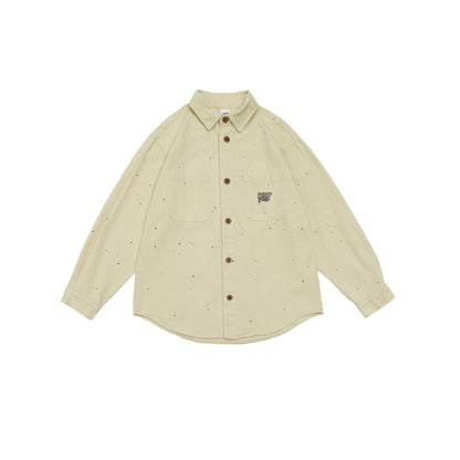Unisex Shirt Vintage Splash Paint Distressed Loose