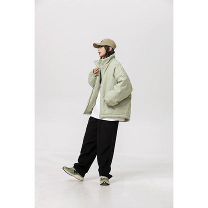 Unisex Coat Winter Vintage Cotton Coat Thickening Stand Collar