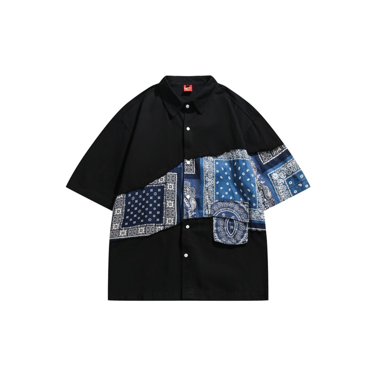 Unisex Shirt Summer Retro Paisley Stitching Loose