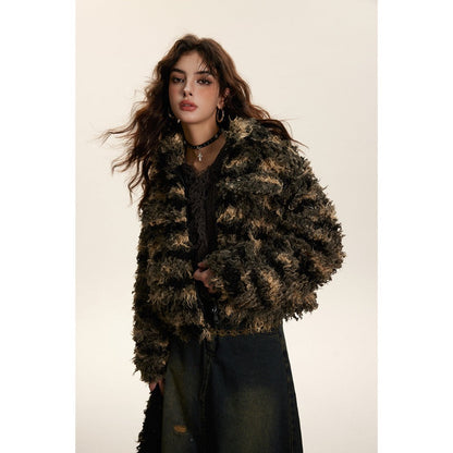 Unisex Coat Socialite Style Plush Coat