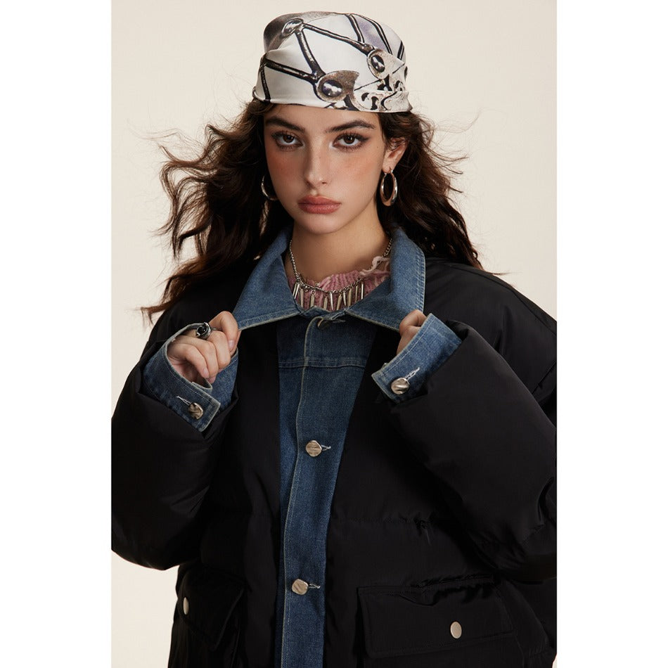 Unisex Coat S Retro Lapels Thickened Winter Cotton Dress Loose