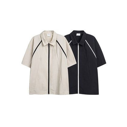 Unisex Shirt Loose Zip Coat