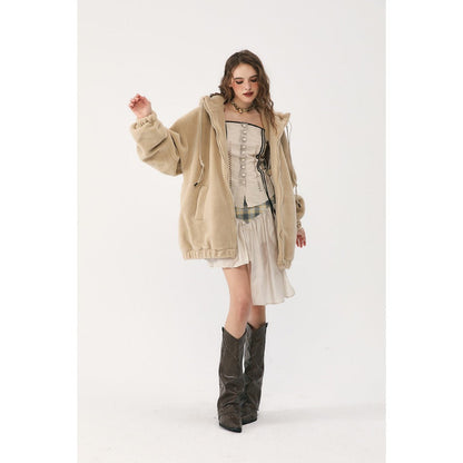 Unisex Coat Lamb Wool Cotton-Padded Jacket Plush Winter
