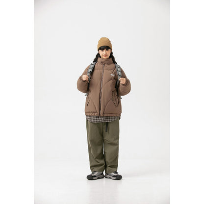 Unisex Coat Winter Cotton-Padded Coat Versatile Loose Lapel