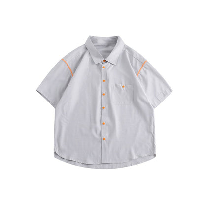 Unisex Shirt Summer Retro Plaid Cardigan Coat Loose
