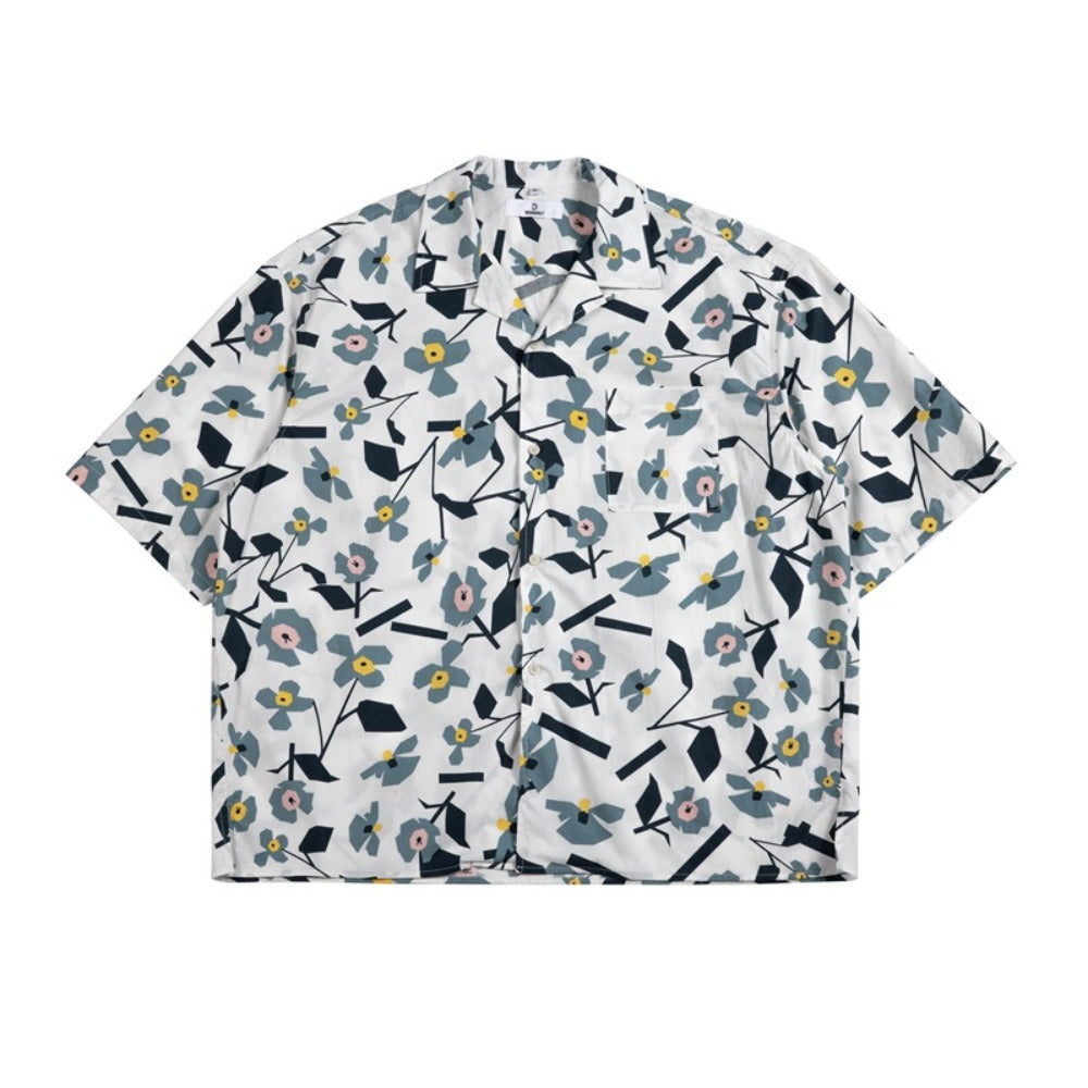 Unisex Shirt Vintage Floral Hawaiian Style Summer