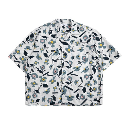 Unisex Shirt Vintage Floral Hawaiian Style Summer