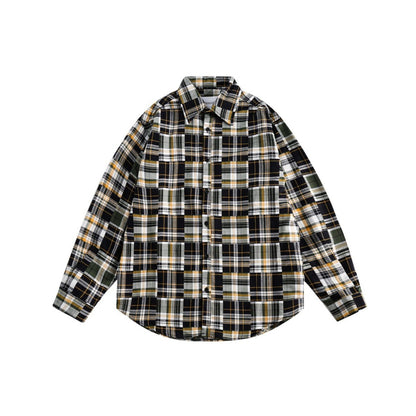 Unisex Shirt Vintage Cityboy Plaid Shirt Loose