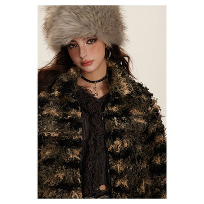 Unisex Coat Socialite Style Plush Coat