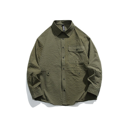 Unisex Shirt Retro Plaid Shirt Long Sleeve