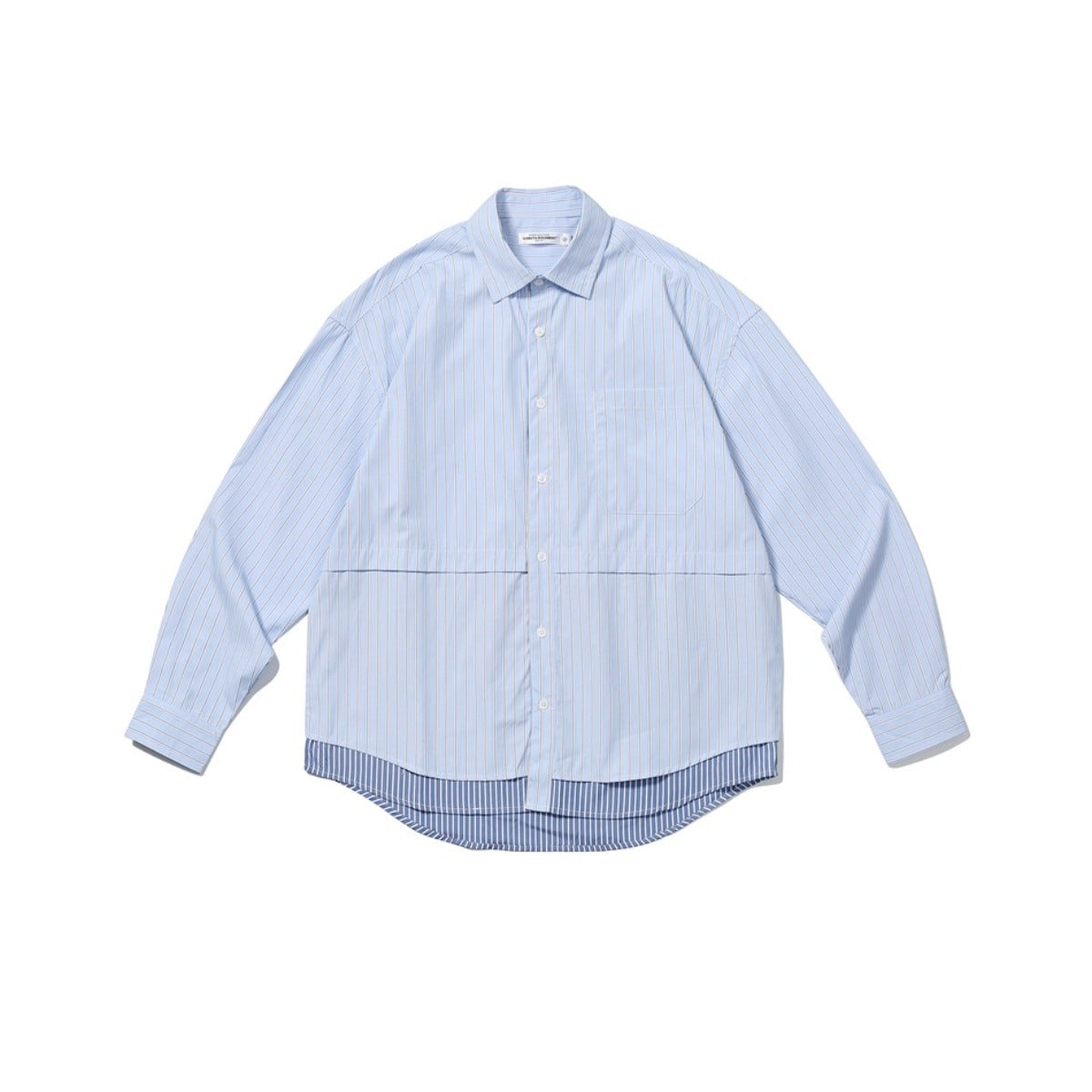 Unisex Shirt Patchwork Stripes Loose Casual