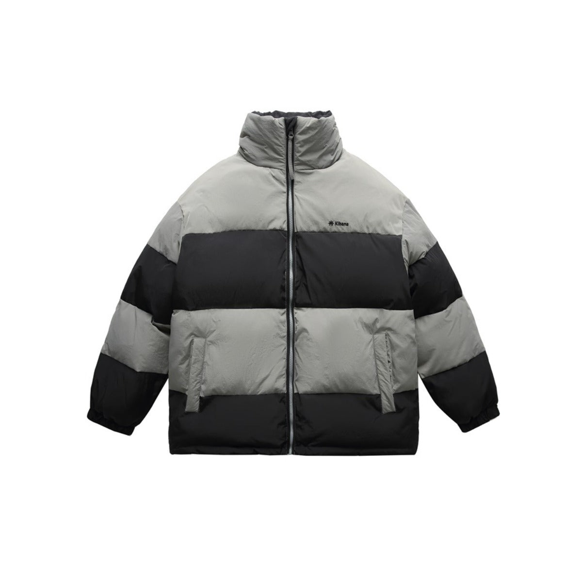 Unisex Coat Retro Patchwork Stand-up Collar Cotton-Padded Clothes Men and Women